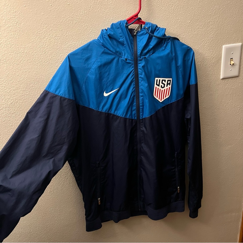 Nike USA Blue and Black Windbreaker Jacket